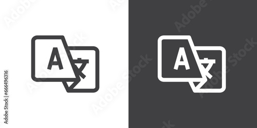 Simple Translator app icon logo. Translate language chinese english bubble phone app symbol vector icon. Translate icon. Simple illustration of translate vector isolated on black and white background.