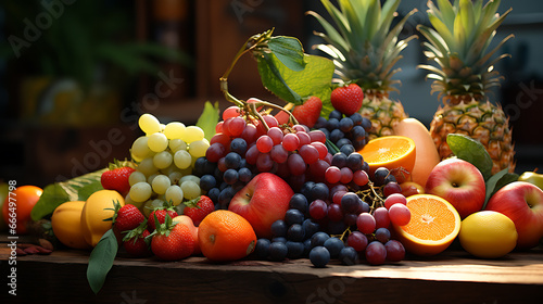 fresh fruits on the table