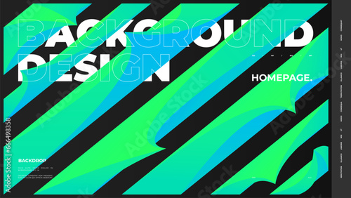 Abstract web page, homepage, landing page concept. Strict and discreet background. Type and polyhedral simple 3D shapes.	