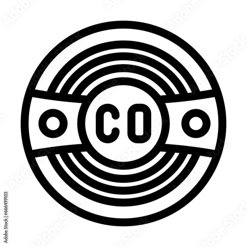 smart carbon monoxide detector home line icon vector. smart carbon monoxide detector home sign. isolated contour symbol black illustration