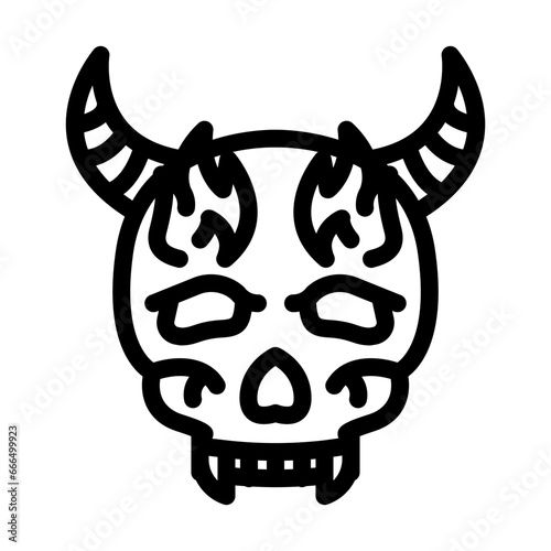 skull tattoo art vintage line icon vector. skull tattoo art vintage sign. isolated contour symbol black illustration