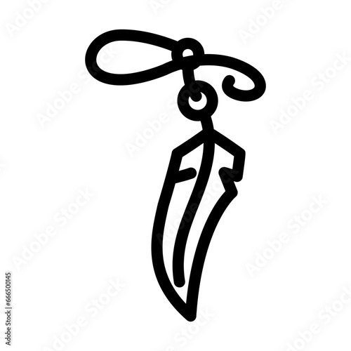 feather tattoo art vintage line icon vector. feather tattoo art vintage sign. isolated contour symbol black illustration