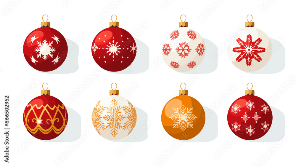 Boules de Noël colorées rouge et or Boules de Noël colorées rouge et or