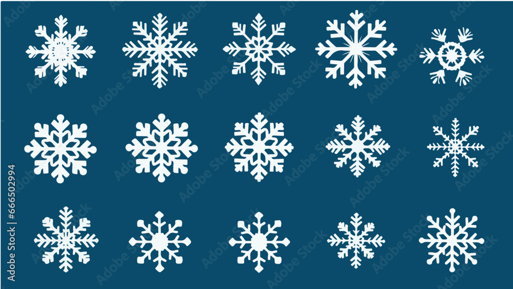 Différentes icônes de flocons de neige étoilés Différentes icônes de flocons de neige étoilés