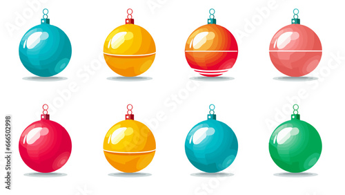 Boules de Noël colorées bleu, vert, jaune, orange