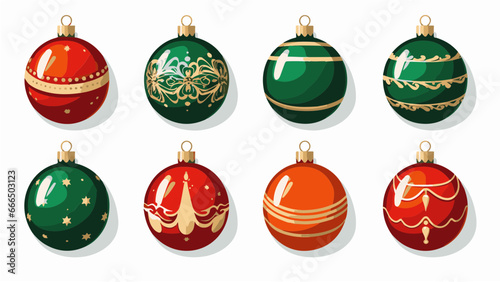 Boules de Noël colorées rouge et vert