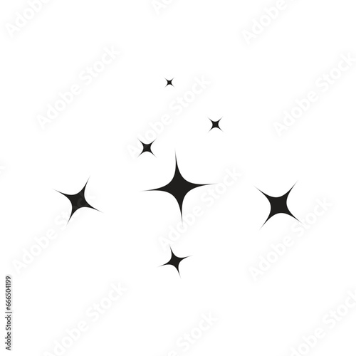 Stars on sky icon simple flat. Perfect Black pictogram illustration.