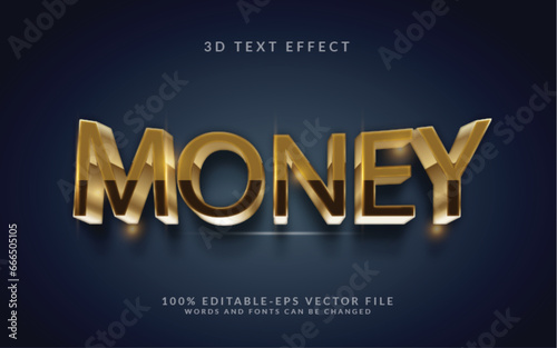 Money 3D text Effect Fully Editable Vector or EPS