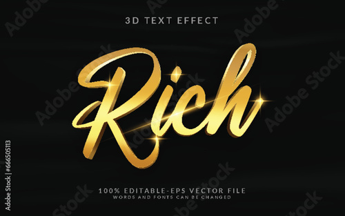Rich 3D text Effect Fully Editable Vector or EPS