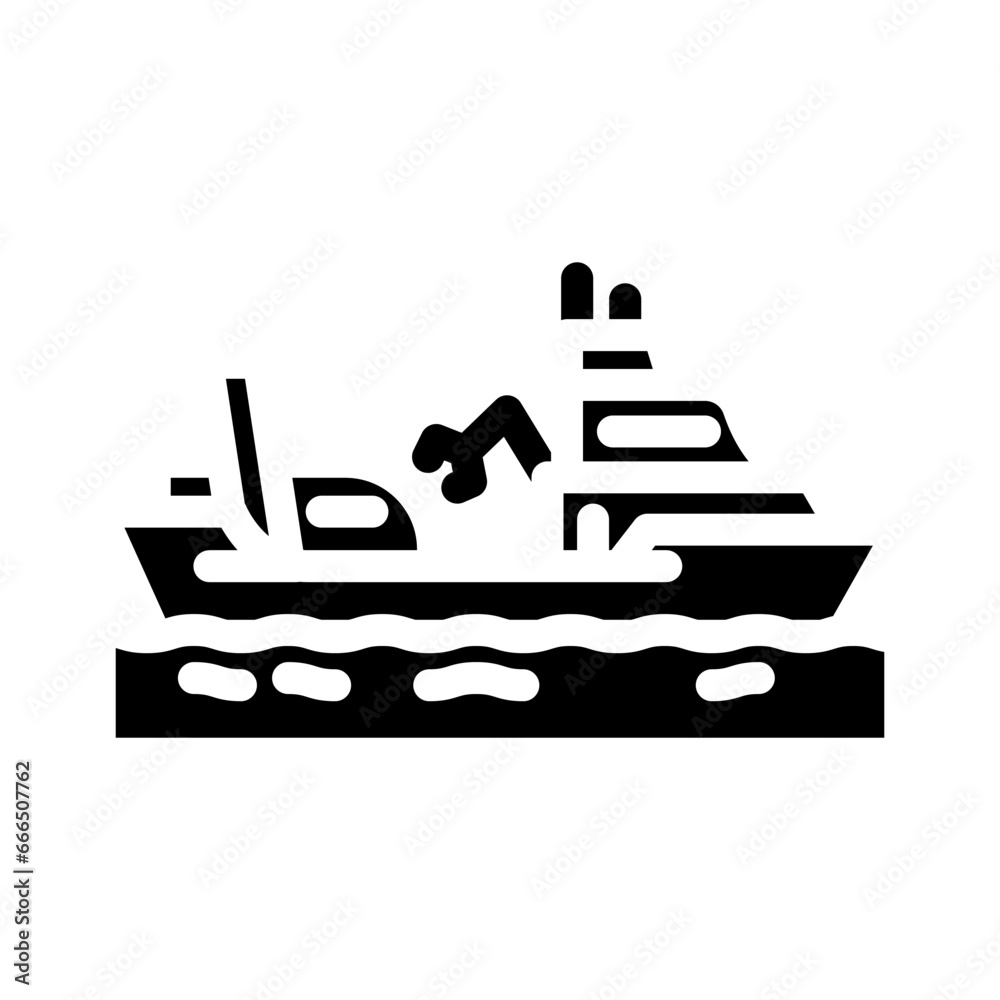Obraz premium oceanographic research vessel glyph icon vector. oceanographic research vessel sign. isolated symbol illustration