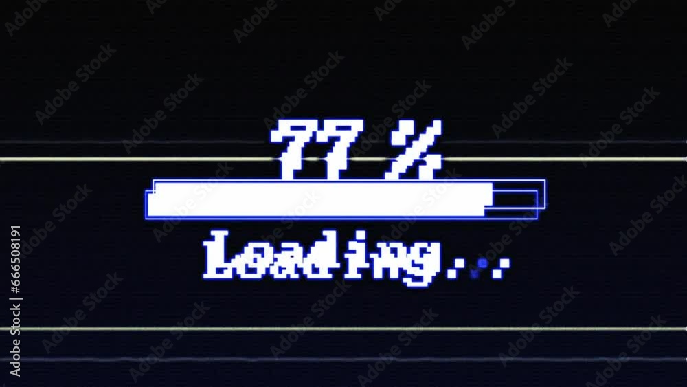 Loading Bar and 2024 Glitch Text Animation, Background, Loop Stock ...