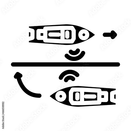 ship collision avoidance systems glyph icon vector. ship collision avoidance systems sign. isolated symbol illustration