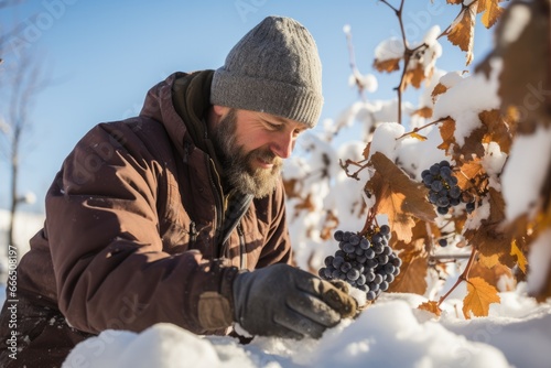 Winemakers amid snow-draped vines crafting sub-zero sweetness into ice wine 