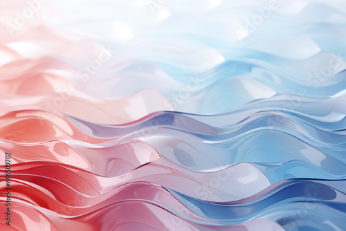Abstract color background made of translucent plastic. Wavy surface, smooth curves.