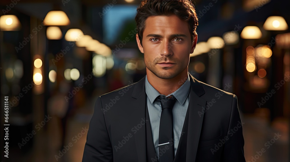 Businessman smiling with arms crossed on background. Man portrait illustration. Generative AI Businessman smiling with arms crossed on background. Man portrait illustration. Generative AI