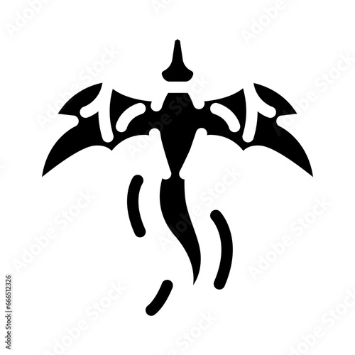 dragon tattoo art vintage glyph icon vector. dragon tattoo art vintage sign. isolated symbol illustration