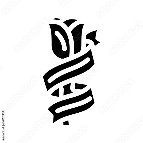 rose art tattoo vintage glyph icon vector. rose art tattoo vintage sign. isolated symbol illustration