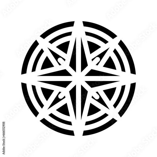 compass tattoo art vintage glyph icon vector. compass tattoo art vintage sign. isolated symbol illustration