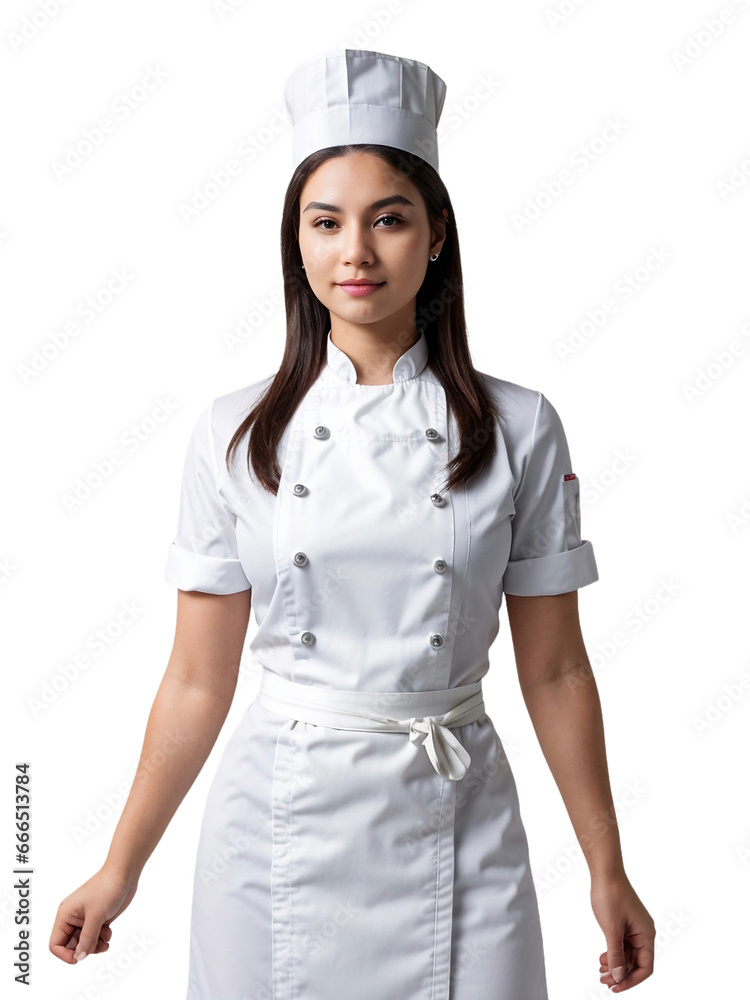 A successful female chef, isolated, transparent background, no background. PNG. A successful female chef, isolated, transparent background, no background. PNG.
