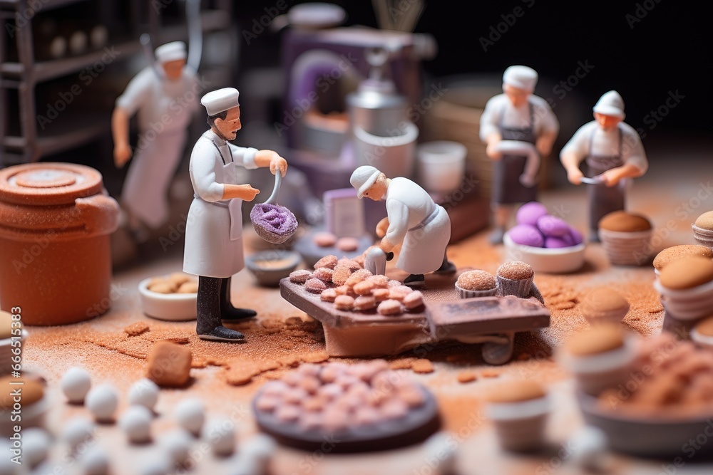 Small toy chocolatier making chocolates Small toy chocolatier making chocolates
