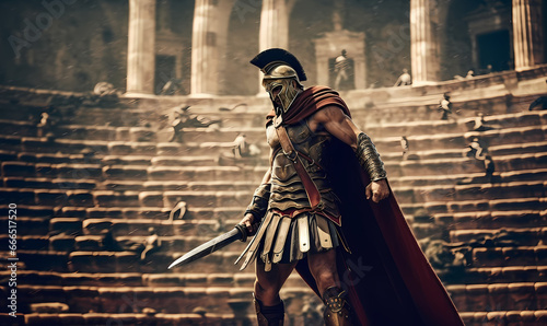 gladiator in battle at the Colloseum