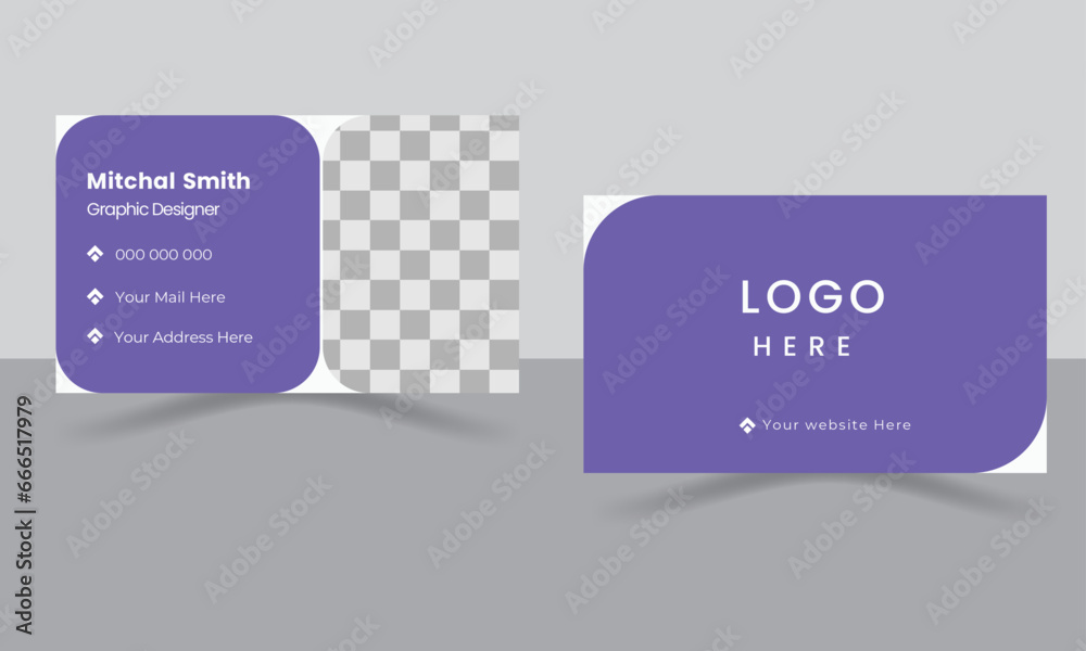 Modern, creative, simple and clean business card design.Double-sided business card design template.Horizontal and vertical layout. Vector illustration. Luxury and elegant business card design template