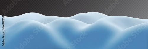 Snowdrifts on transparent background, panoramic image, vector illustration	