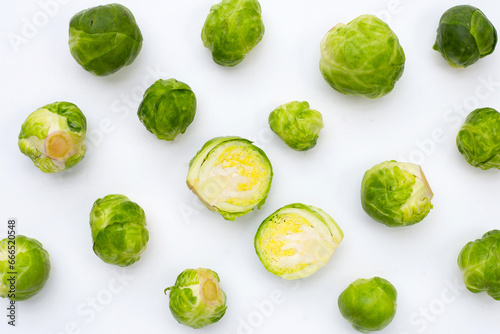 Fresh brussels sprouts. Organic vegetables photo