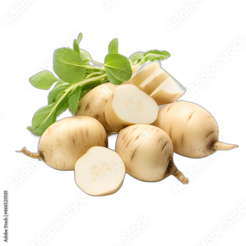 Jicama isolated on transparent or white background