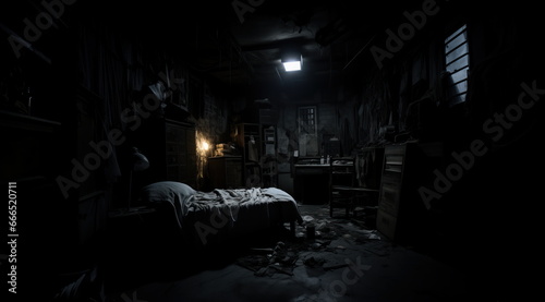 half abandoned spooky room. photo