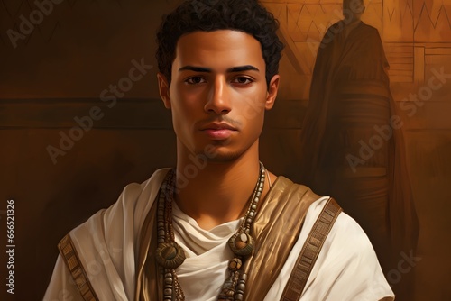 Portrait of a beautiful ancient Egyptian man.