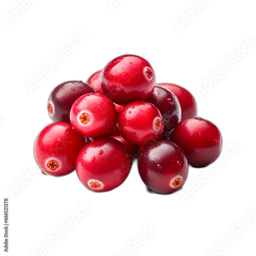 Cranberries isolated on transparent or white background