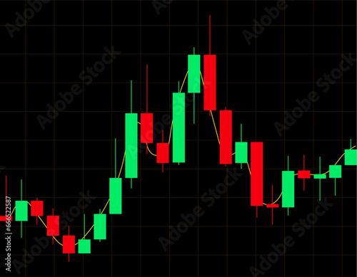 stock trading japanese candles vector illustration