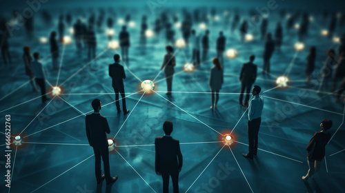 Group of business people and social connection concept. 3D Rendering