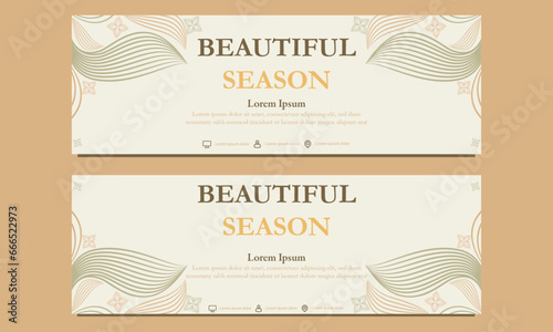 abstract floral soft color horizontal banner template. Suitable for web banner, banner and internet ads