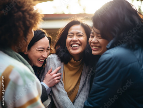 A group of friends stuck together to support each other