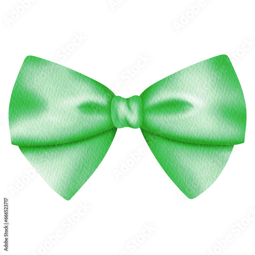 Green Bow Watercolor. 