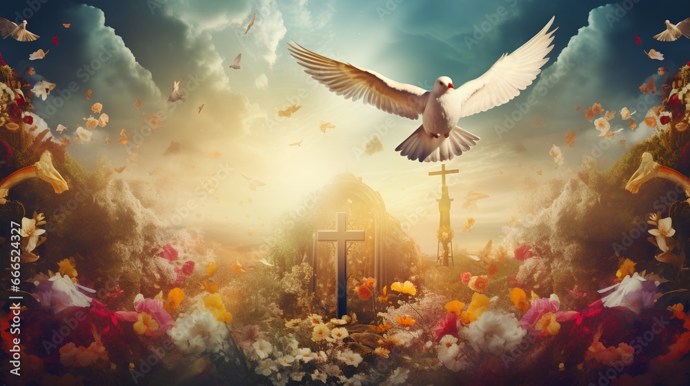 Vibrant and colorful religious background perfect for social media ...