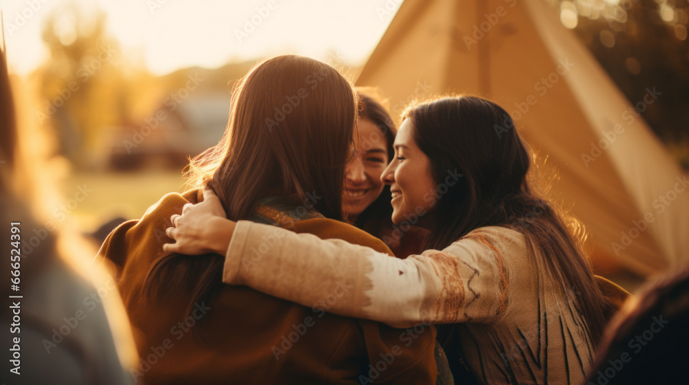 A group of friends stuck together to support each other