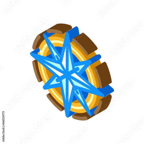 compass tattoo art vintage isometric icon vector. compass tattoo art vintage sign. isolated symbol illustration