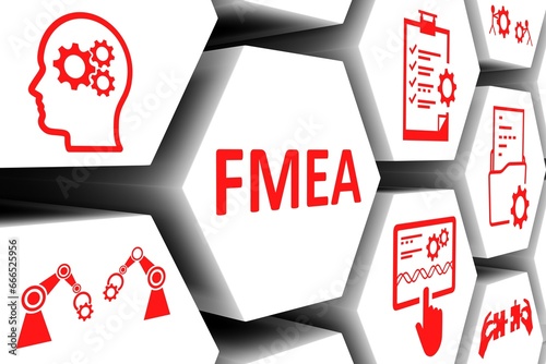 FMEA concept cell background 3d illustration