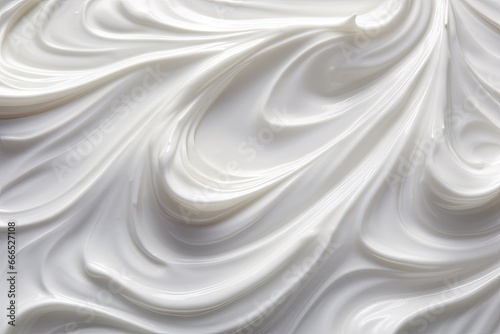 Close up of creamy Greek yogurt and sour cream with a white texture background