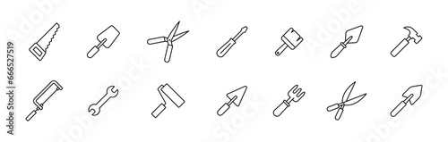 Tool icon set. Build tools. Construction tool icon collection