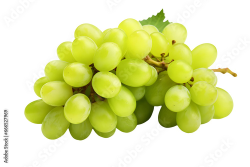 cluster of white grapes on a transparent background