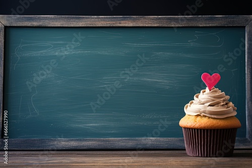 Cupcake with birthday theme and chalkboard photo