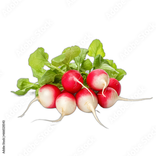 Radishes isolated on transparent or white background