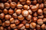 Autumn concept background with healthy organic hazelnuts