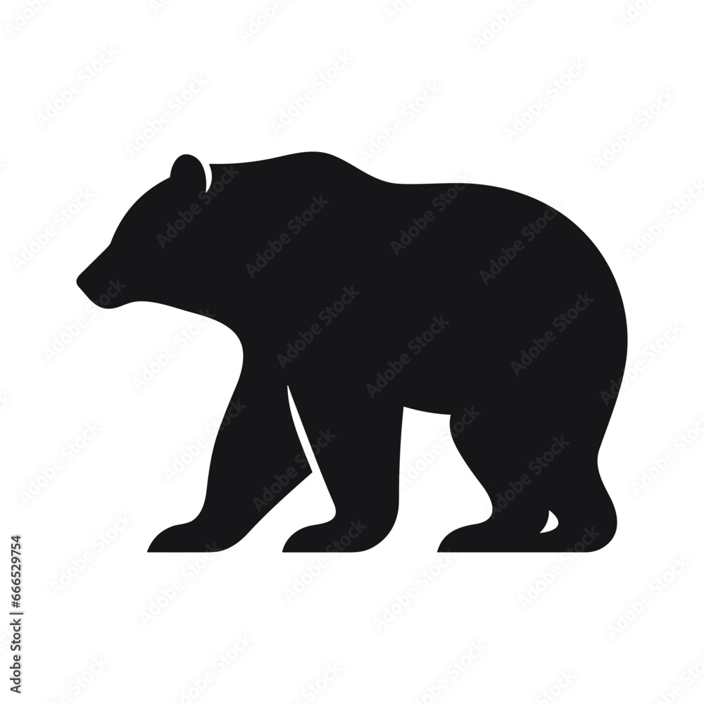 Obraz premium Bear silhouette - minimalist vector design