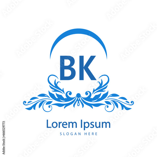 bk letter logo design vector