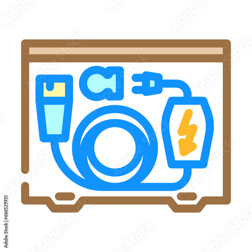 charging cable organizer electric color icon vector. charging cable organizer electric sign. isolated symbol illustration